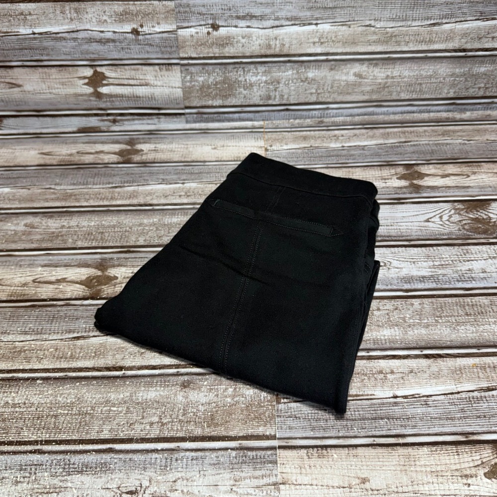 Spanx Ankle Pants Women S/P Black Slimming Stretch Split Hem